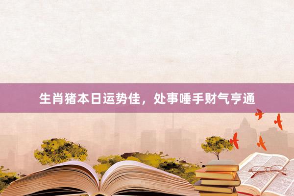 生肖猪本日运势佳，处事唾手财气亨通
